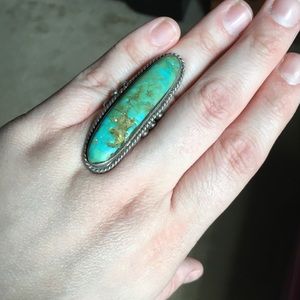 Sterling silver and turquoise statement ring